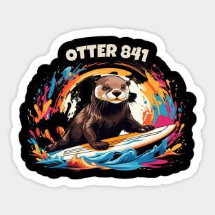 Surfing Otter 841 Otter My Way California Sea Otter Sticker